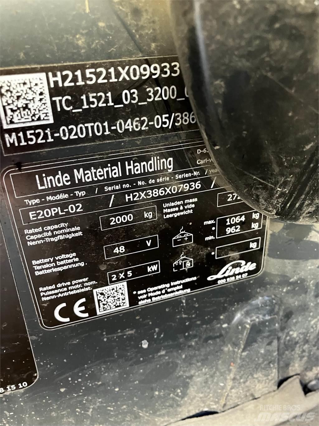 Linde E20PL 电动叉车
