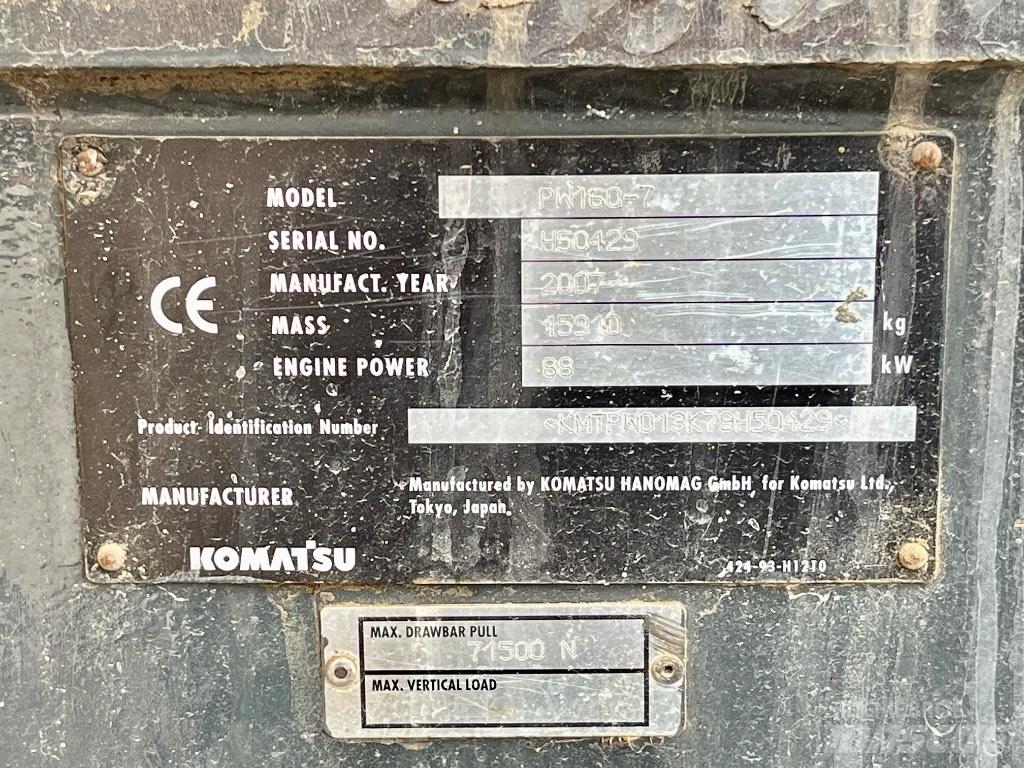 Komatsu PW 160 轮式挖掘机