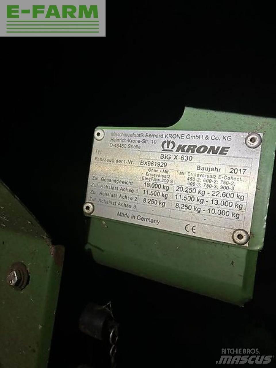 Krone big x 630 自走式青贮饲料收割机
