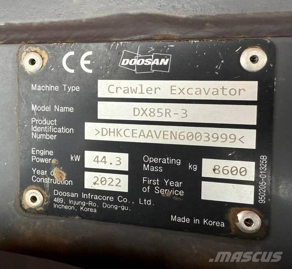 Doosan DX 85 R-3 中型挖掘机