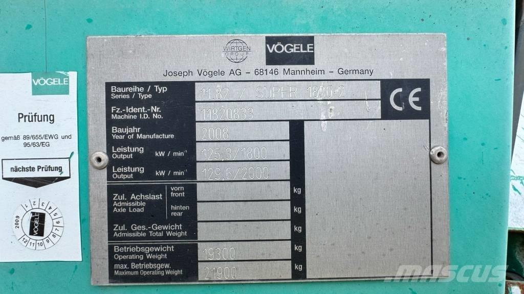 Vögele Super 1800-2 沥青摊铺机