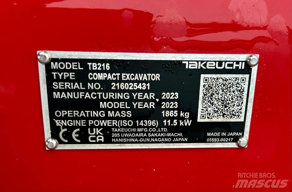 Takeuchi TB 216A V4 小型挖掘机