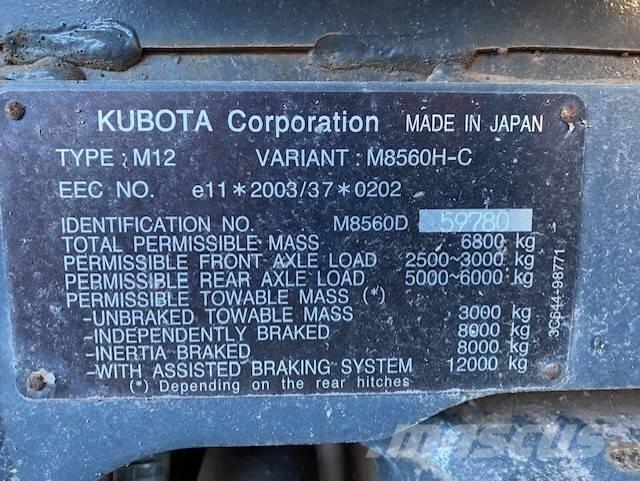 Kubota M 8560 拖拉机/农用车