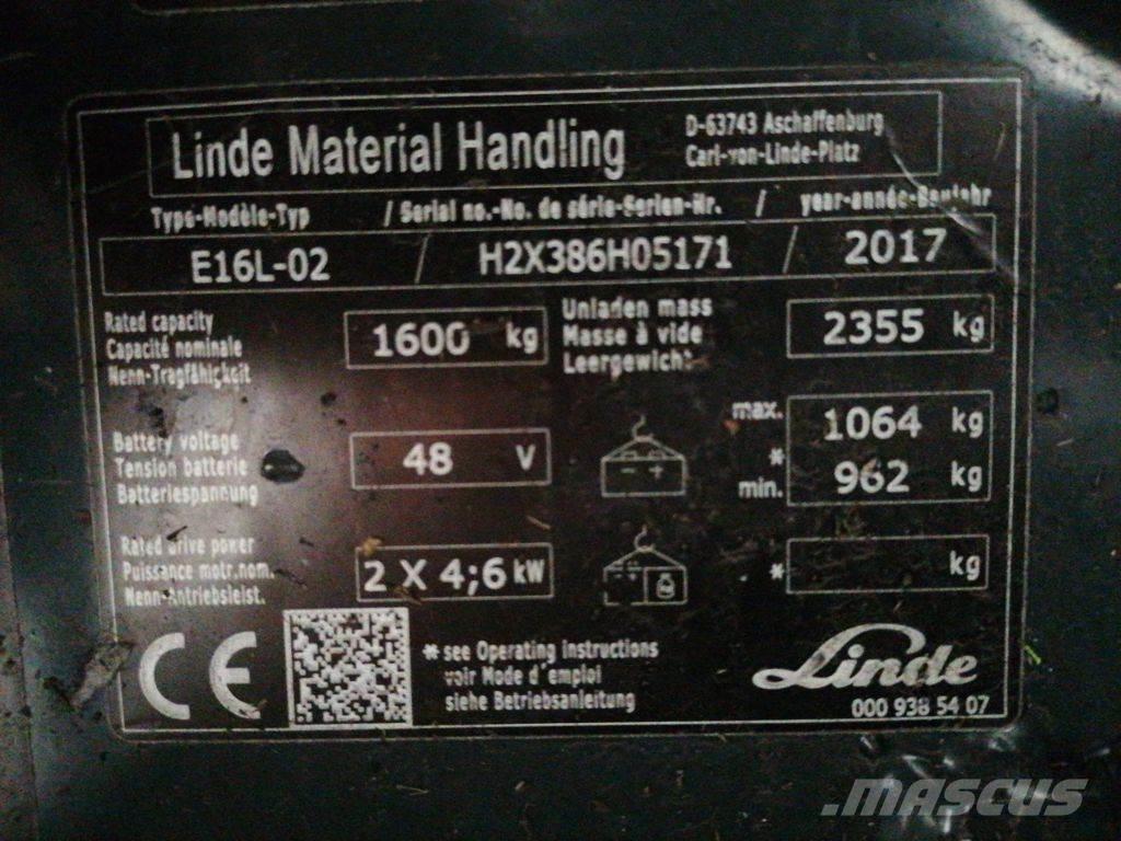 Linde E16L-02 电动叉车