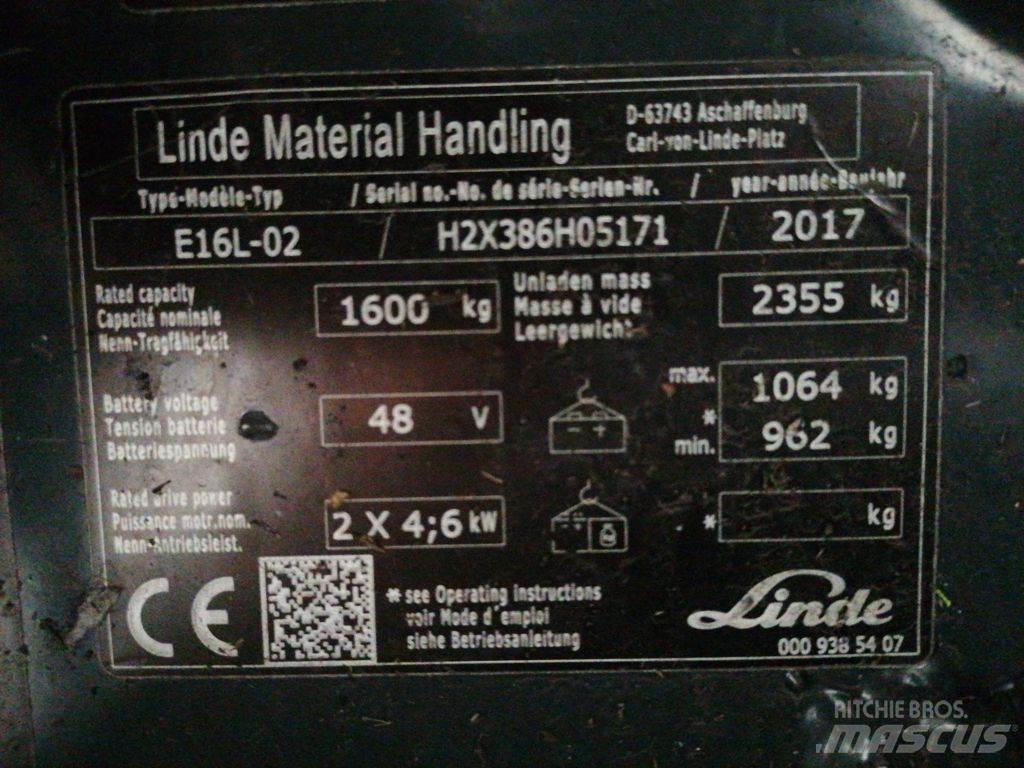 Linde E16L-02 电动叉车