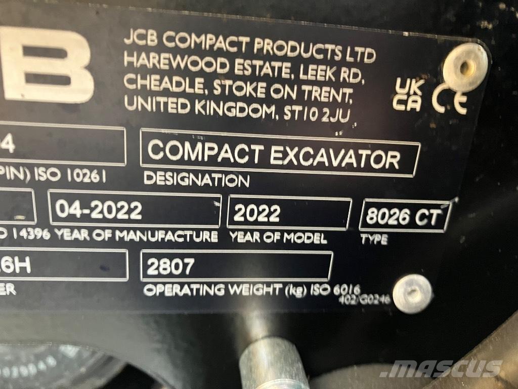 JCB 8026 CTS 小型挖掘机
