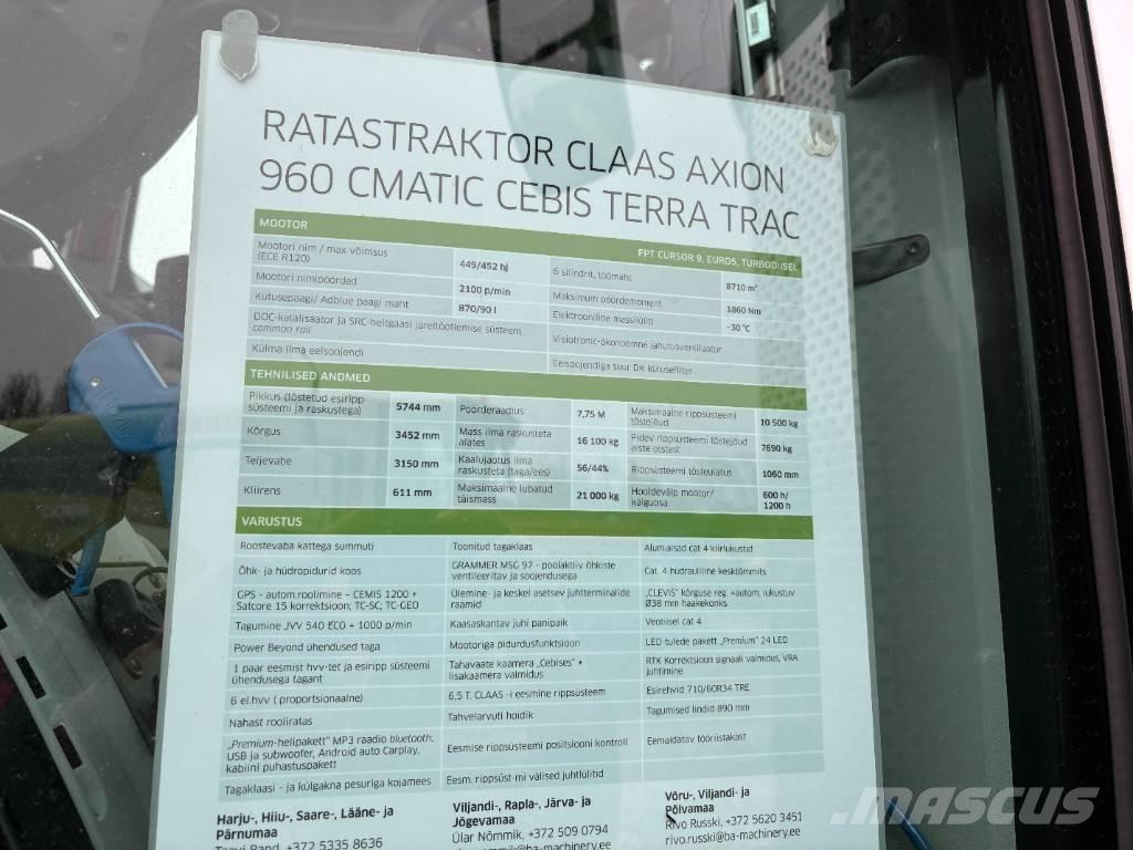 CLAAS Axion 960TT 拖拉机/农用车