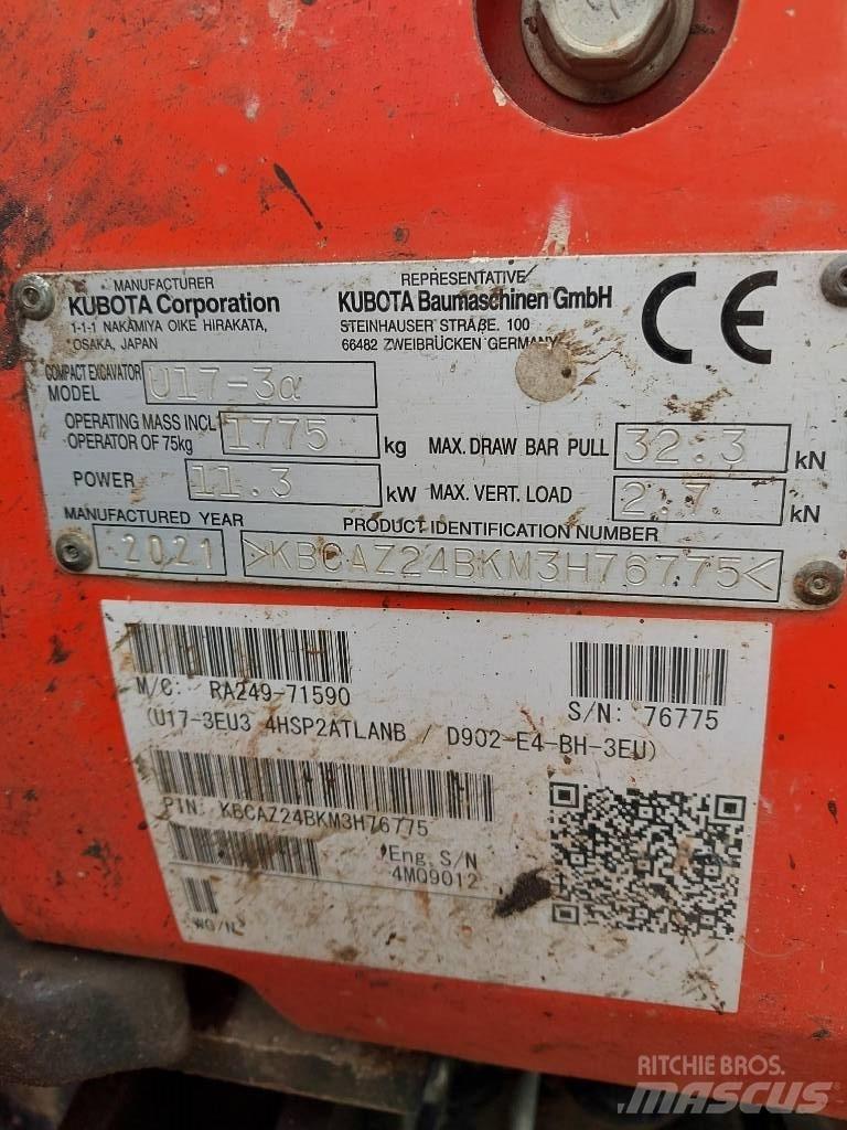 Kubota U 17-3N 小型挖掘机