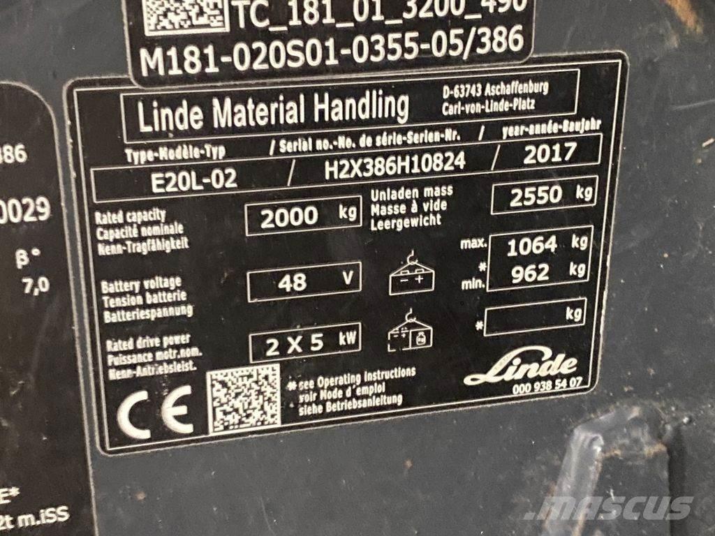 Linde E20L-02 电动叉车