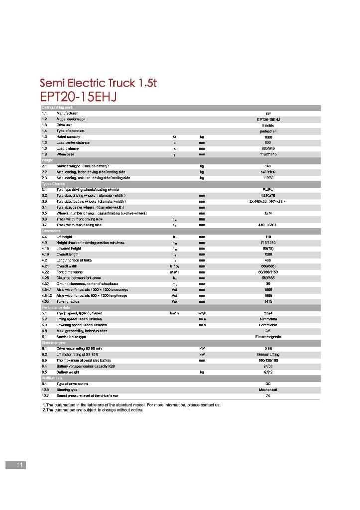 EP EPT20-15EHJ 手动码垛机