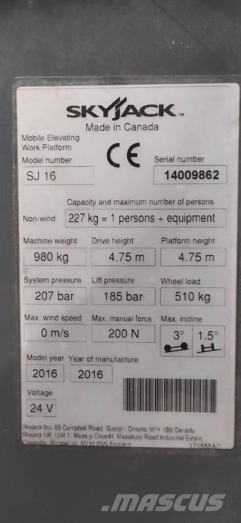 SkyJack SJ 16 客货电梯