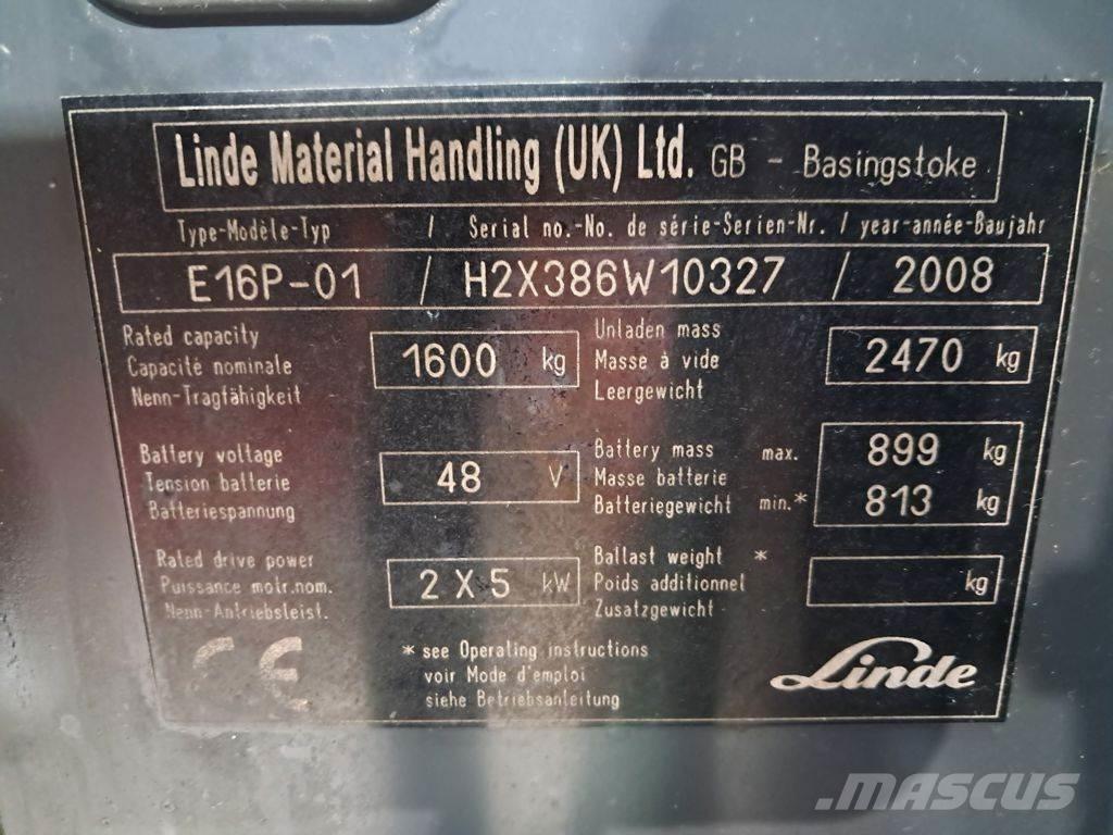 Linde E16P-01 电动叉车