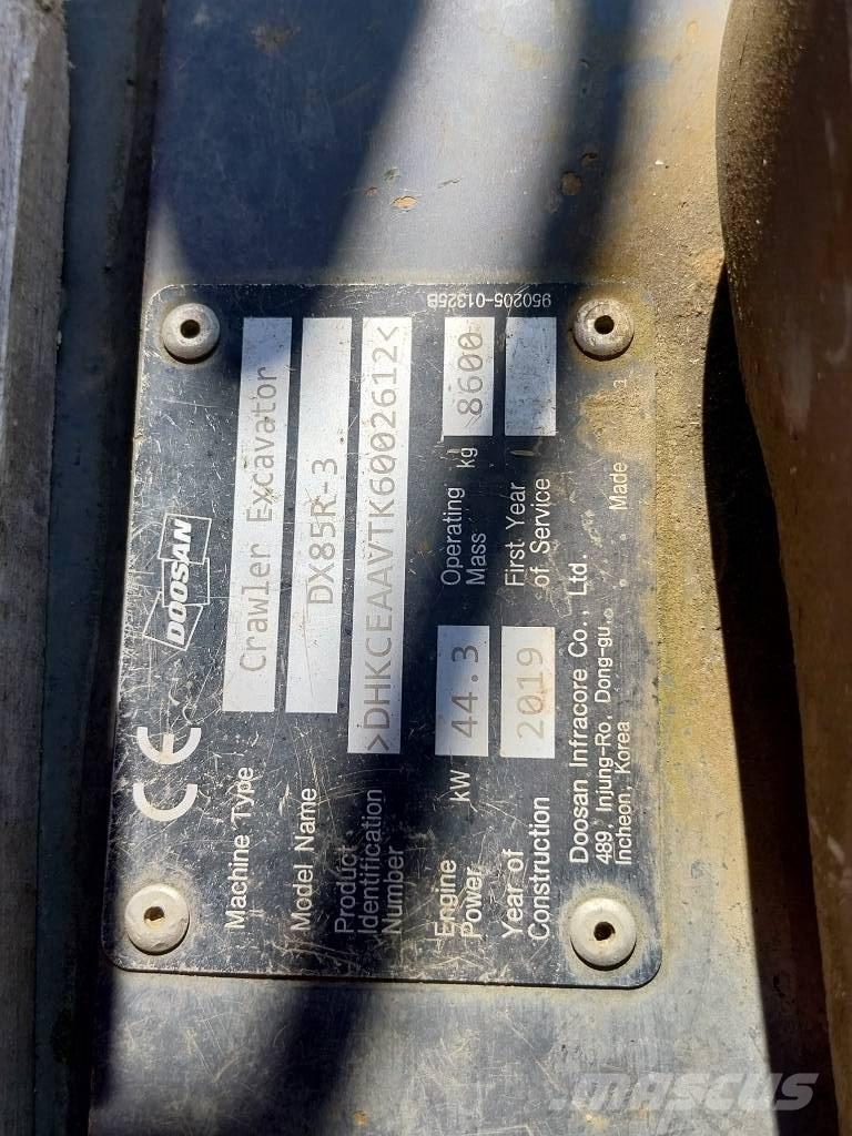Doosan DX 85 R-3 中型挖掘机