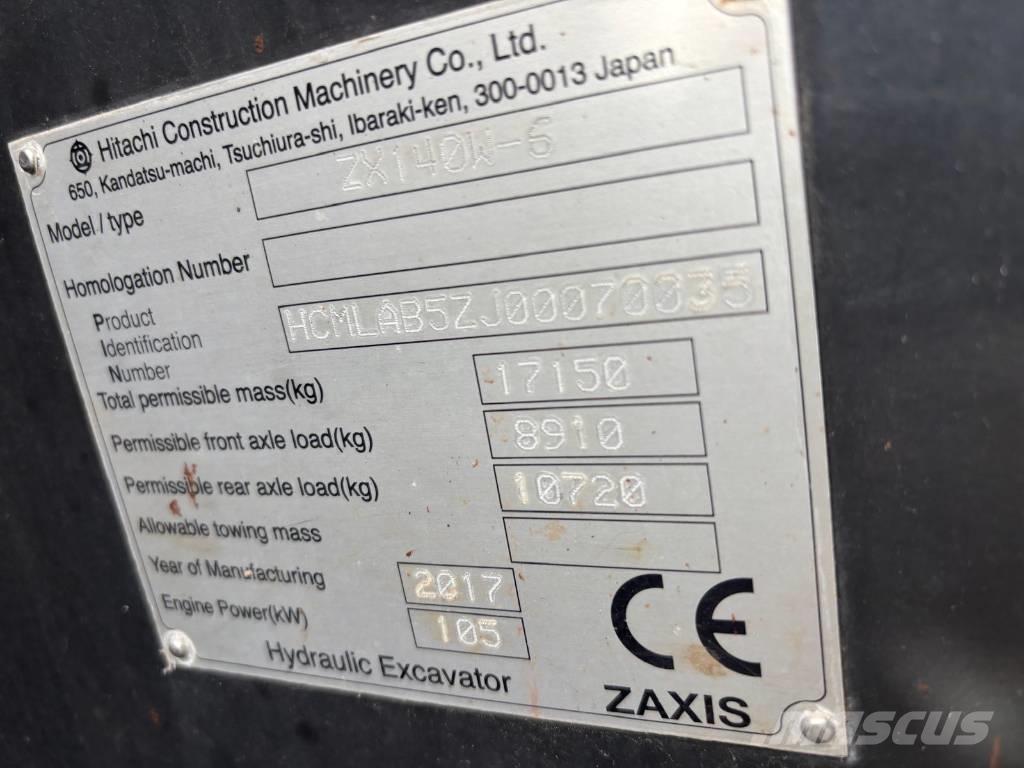 Hitachi ZX 140 W-6 轮式挖掘机