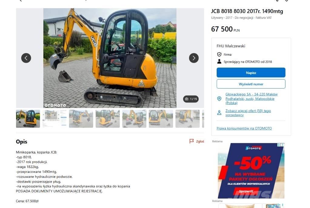 JCB 8030 小型挖掘机