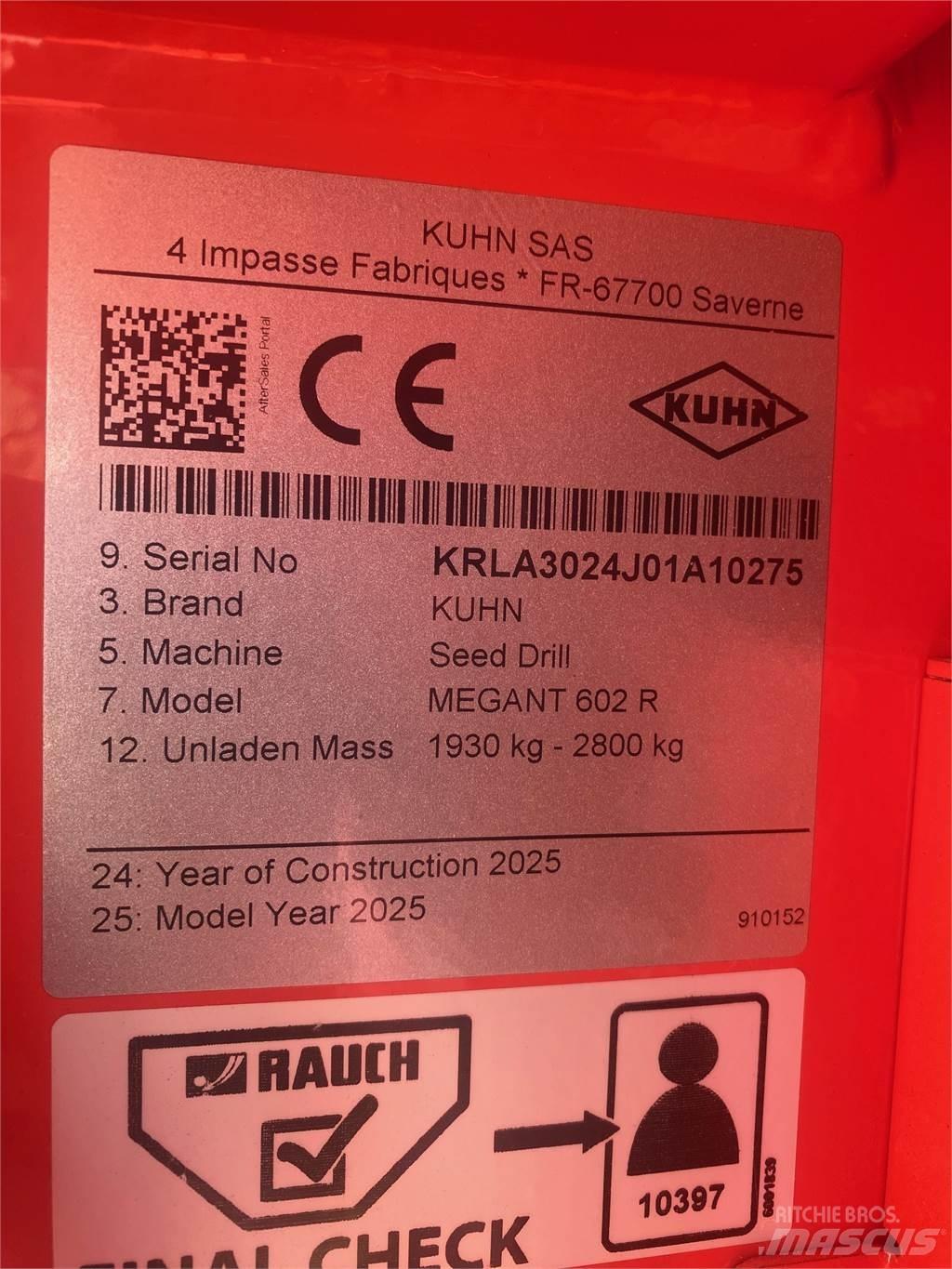 Kuhn MEGANT 602R 条播机