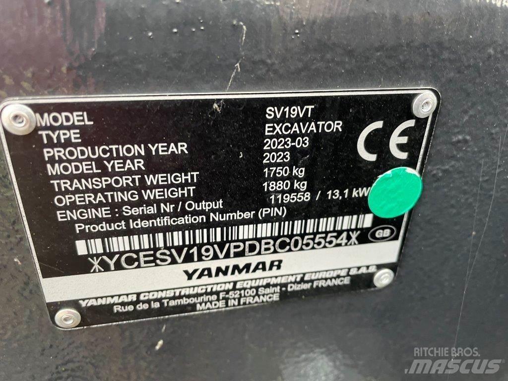 Yanmar SV19VT 中型挖掘机