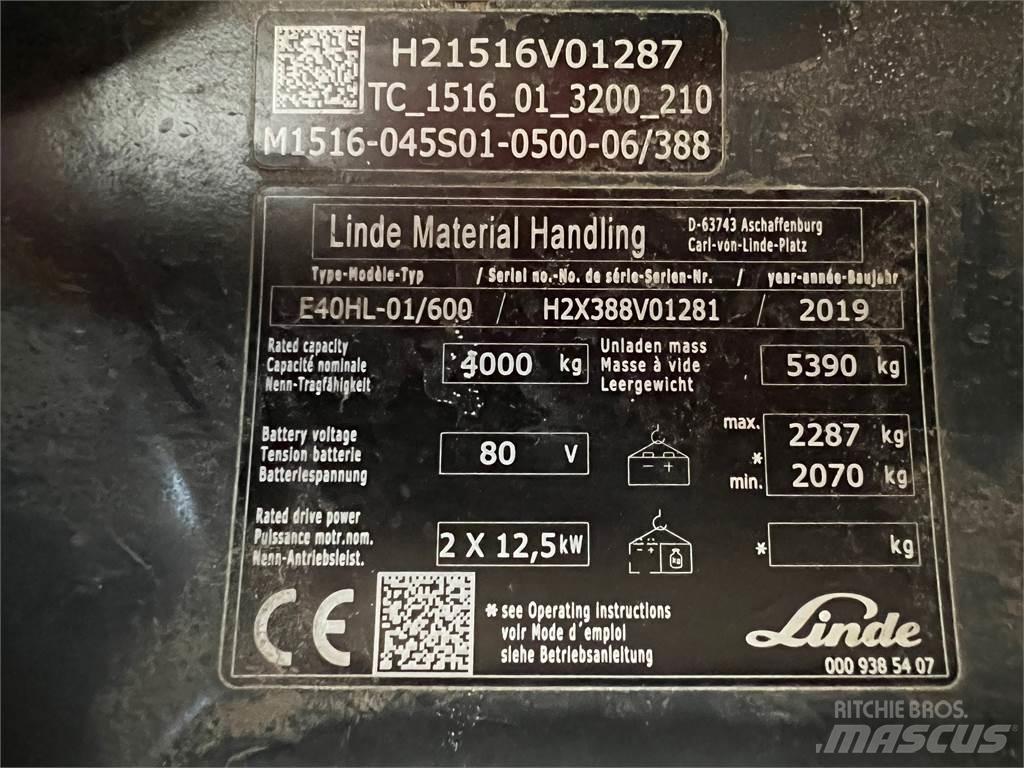 Linde E 40/600 HL 电动叉车