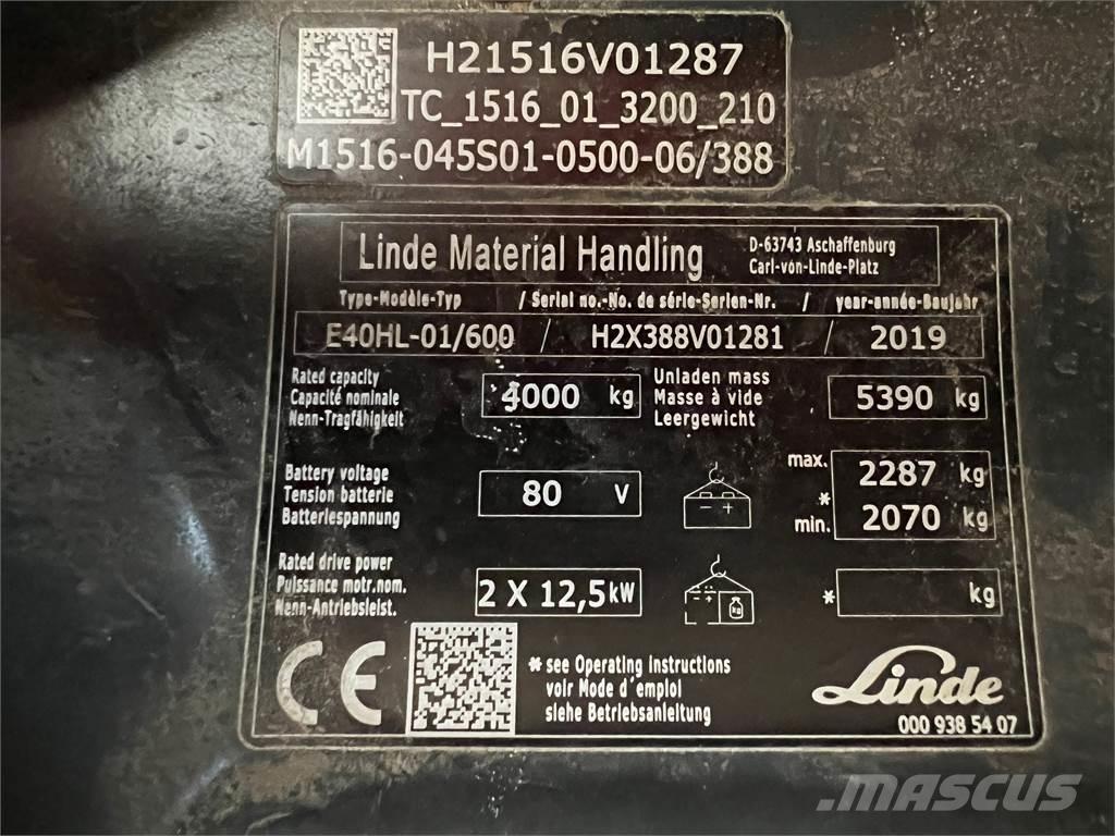 Linde E 40/600 HL 电动叉车