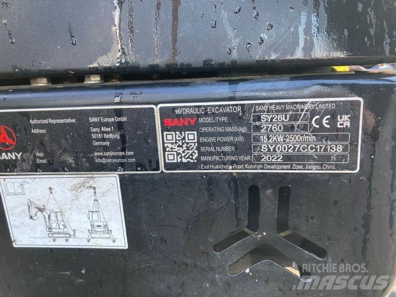 Sany SY26U 小型挖掘机