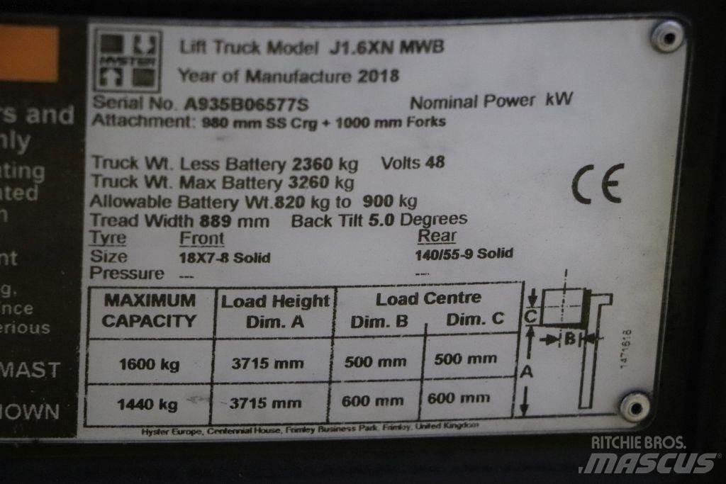Hyster J1.6XN 电动叉车