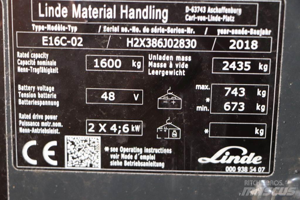 Linde E16C-02 电动叉车