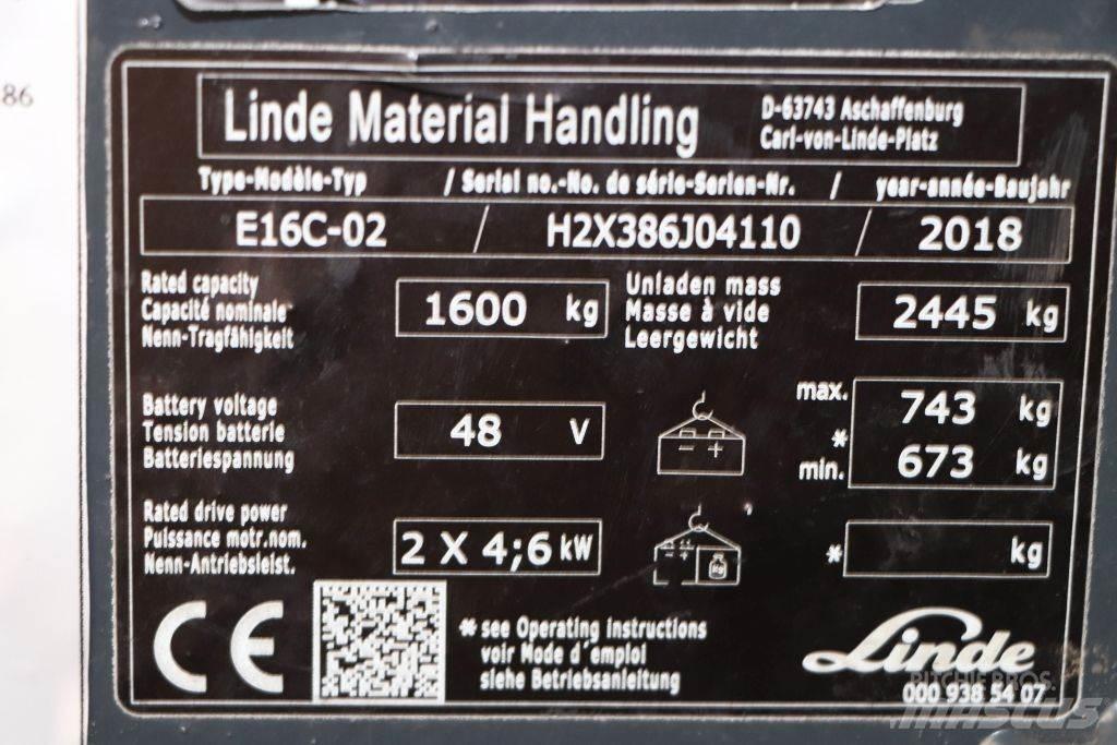 Linde E16C-02 电动叉车