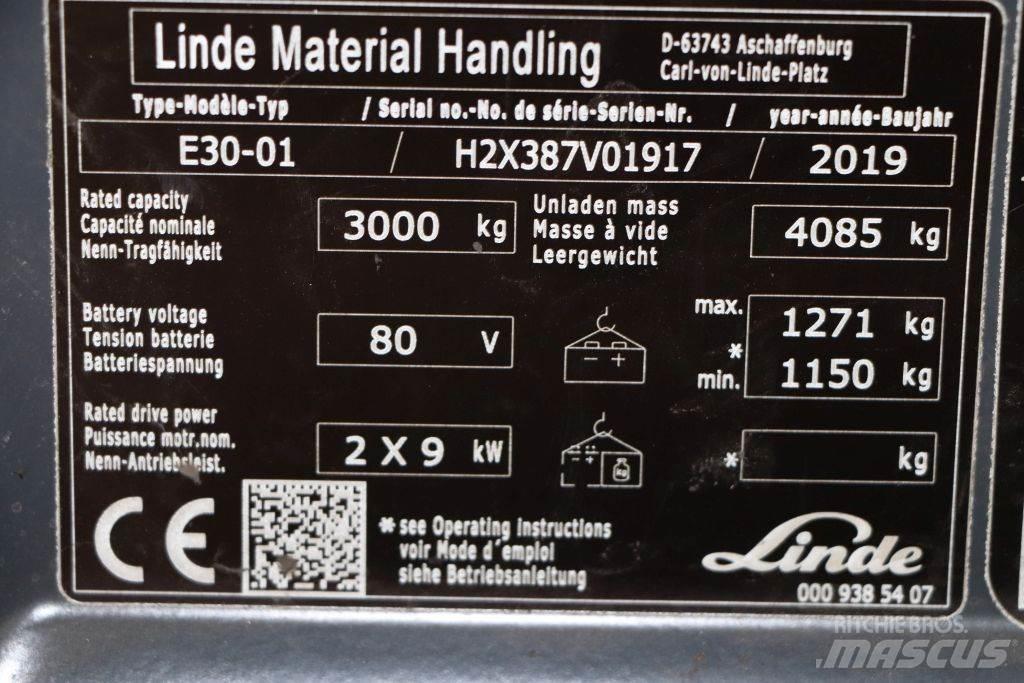 Linde E30-01 电动叉车