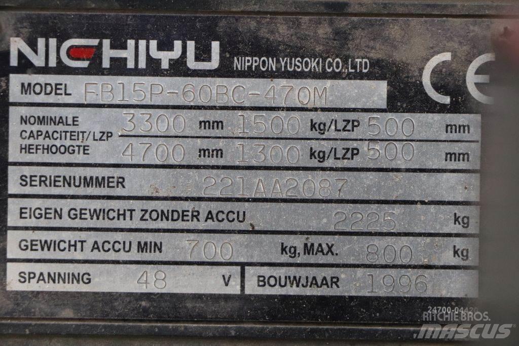 Nichiyu FB15P-60BC 电动叉车