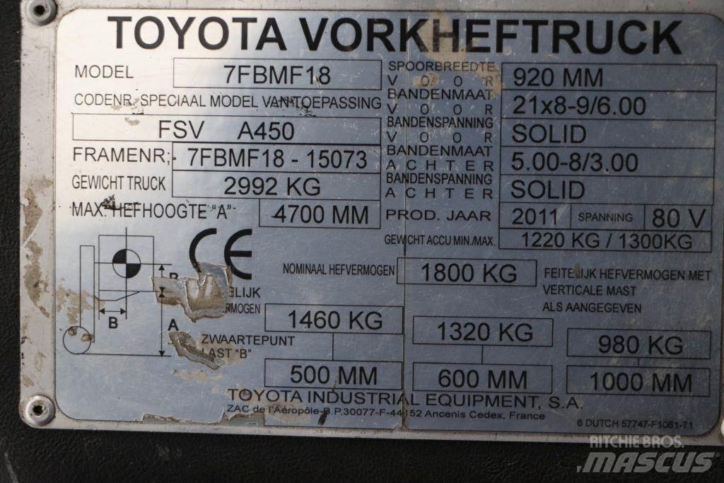 Toyota 7FBMF18 电动叉车