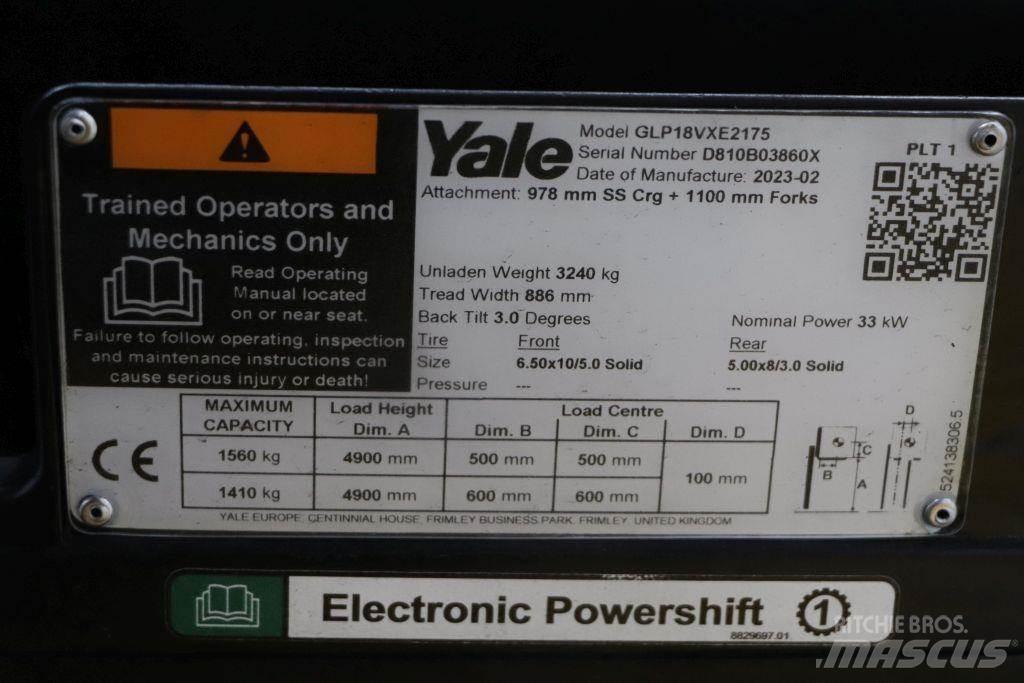 Yale GLP18VX 天然气叉车