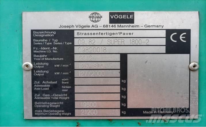 Vögele SUPER1800-2 沥青摊铺机