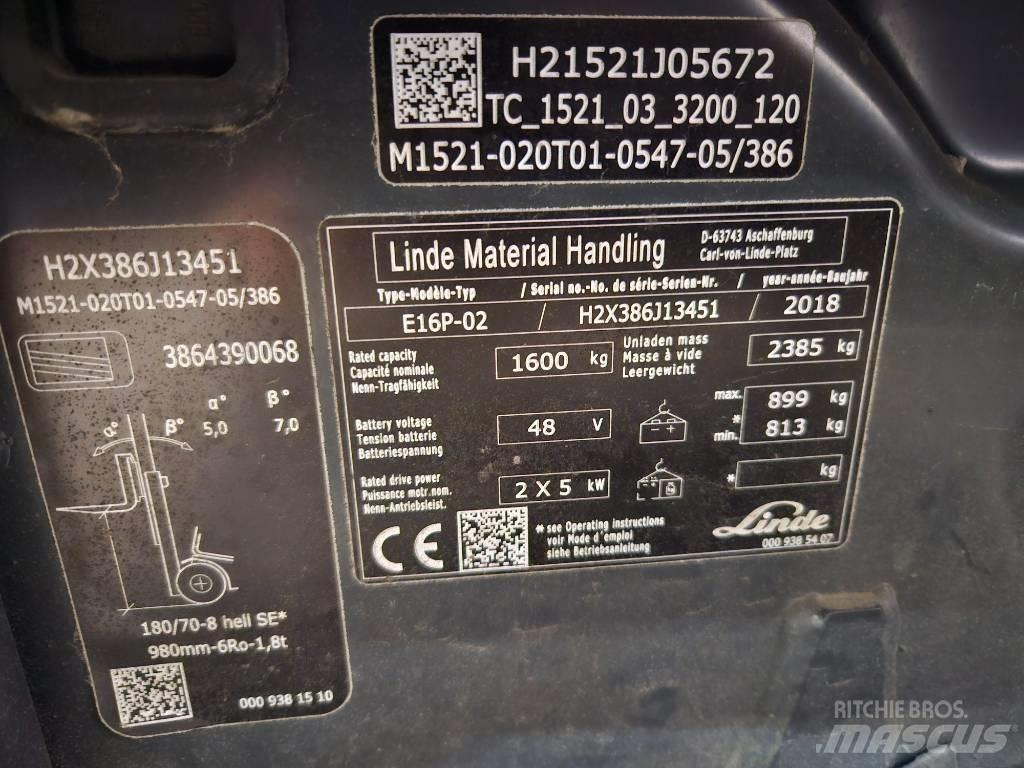 Linde E16P 电动叉车