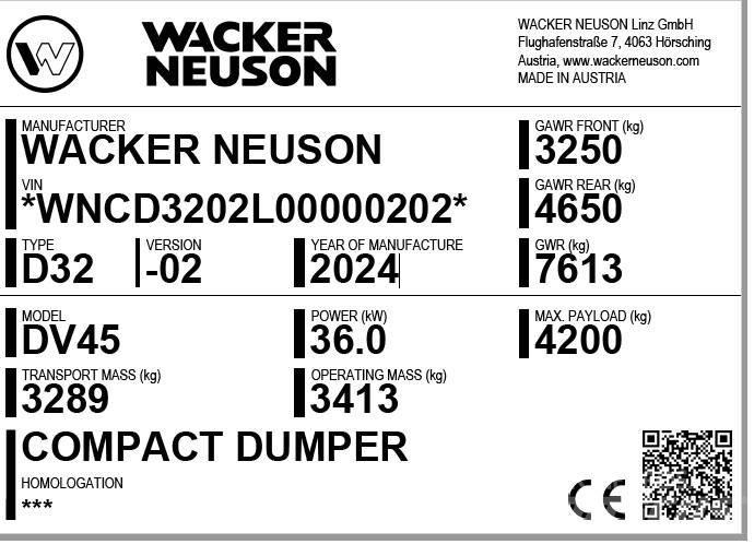 Wacker Neuson DV45 翻斗车\公路型自卸车