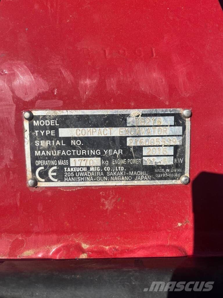 Takeuchi TB216 小型挖掘机