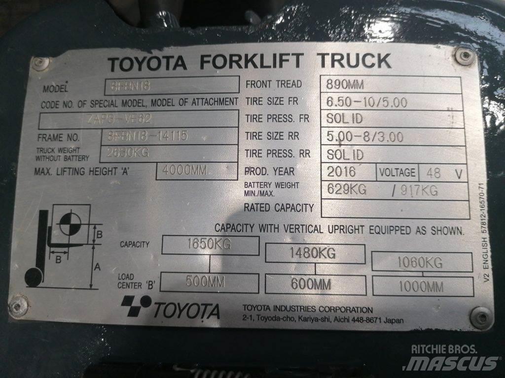Toyota 8FBN18 电动叉车