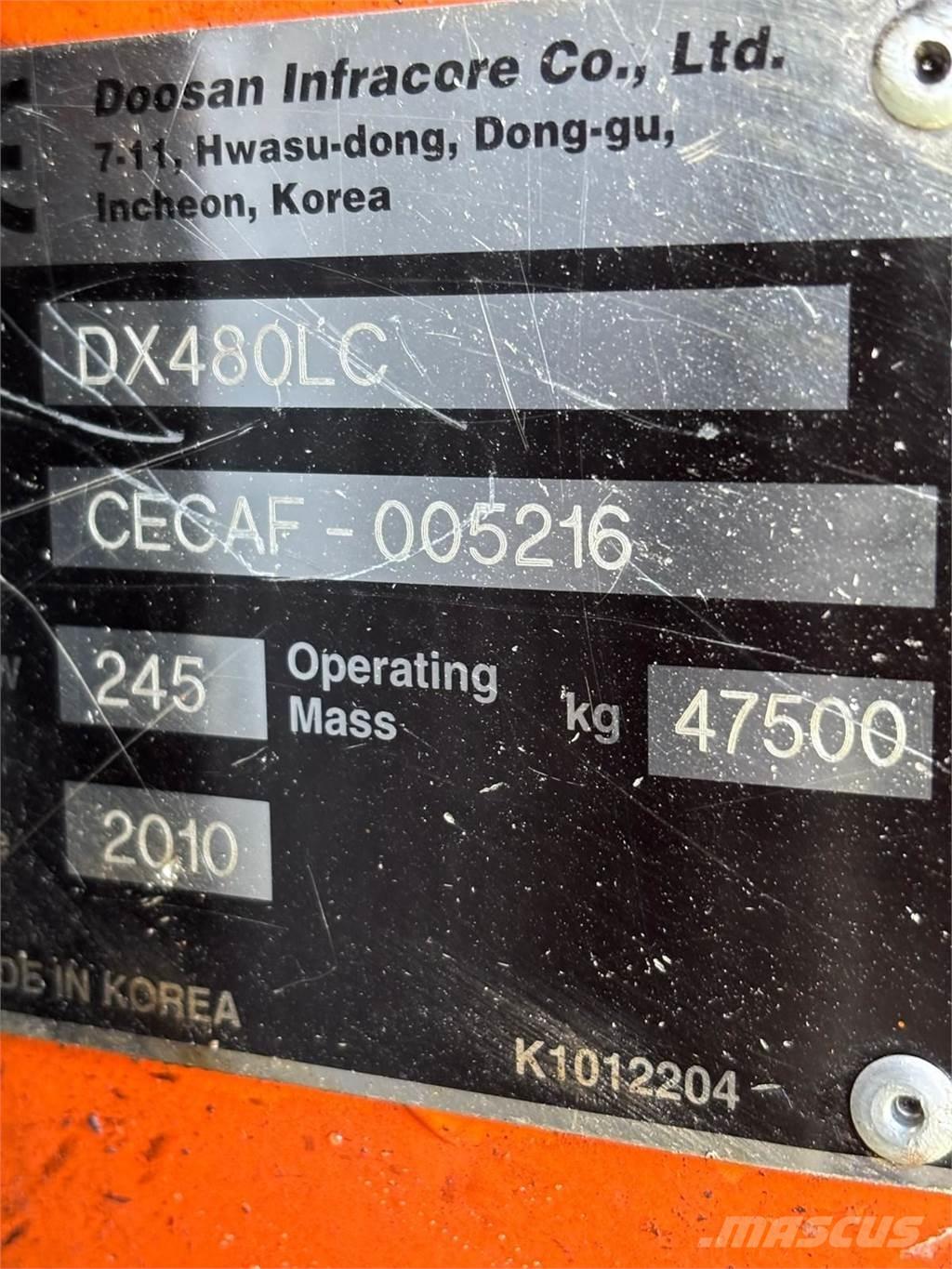 Doosan DX480LC 履带挖掘机