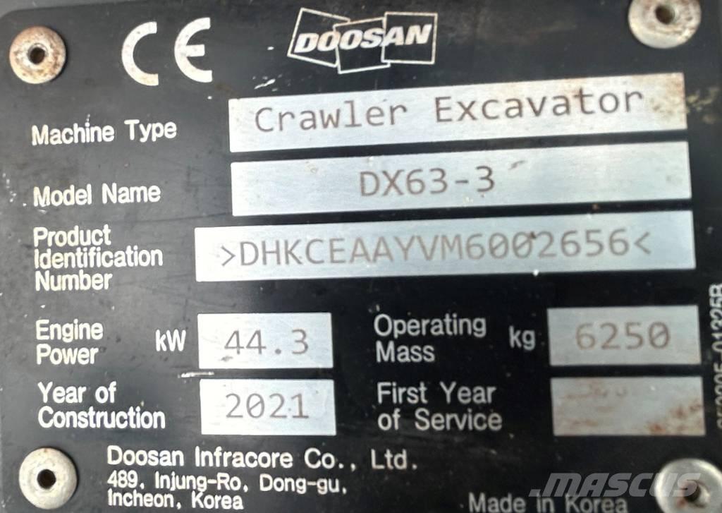 Doosan DX63-3 履带挖掘机