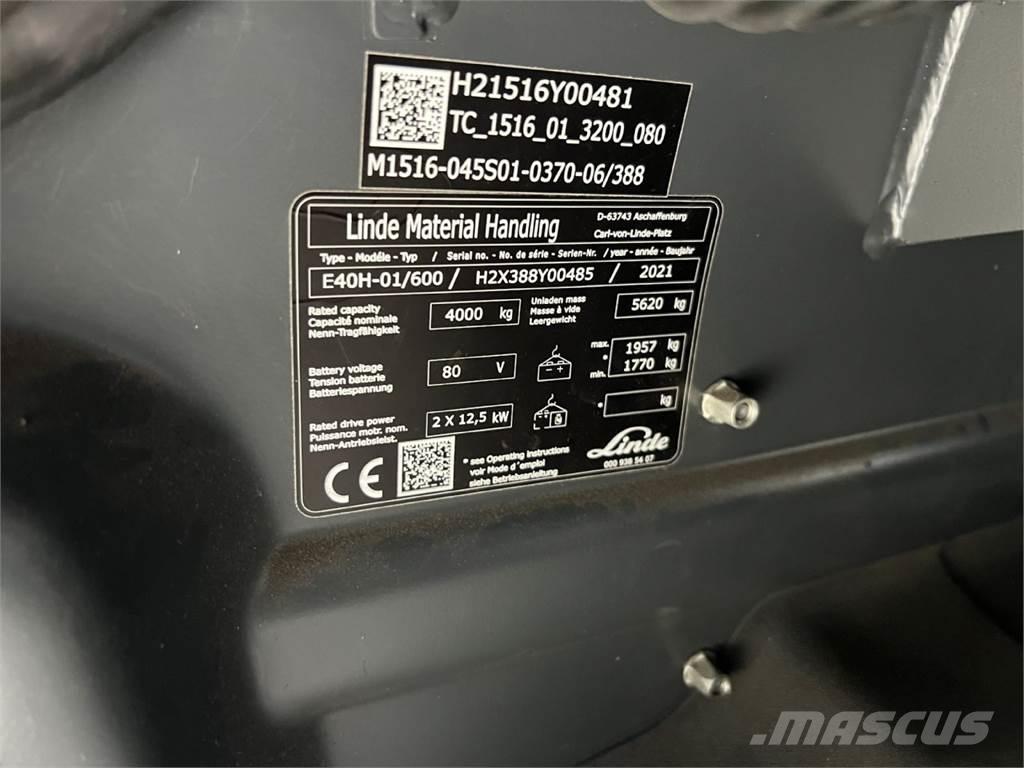 Linde E 40H-01 / 600 电动叉车