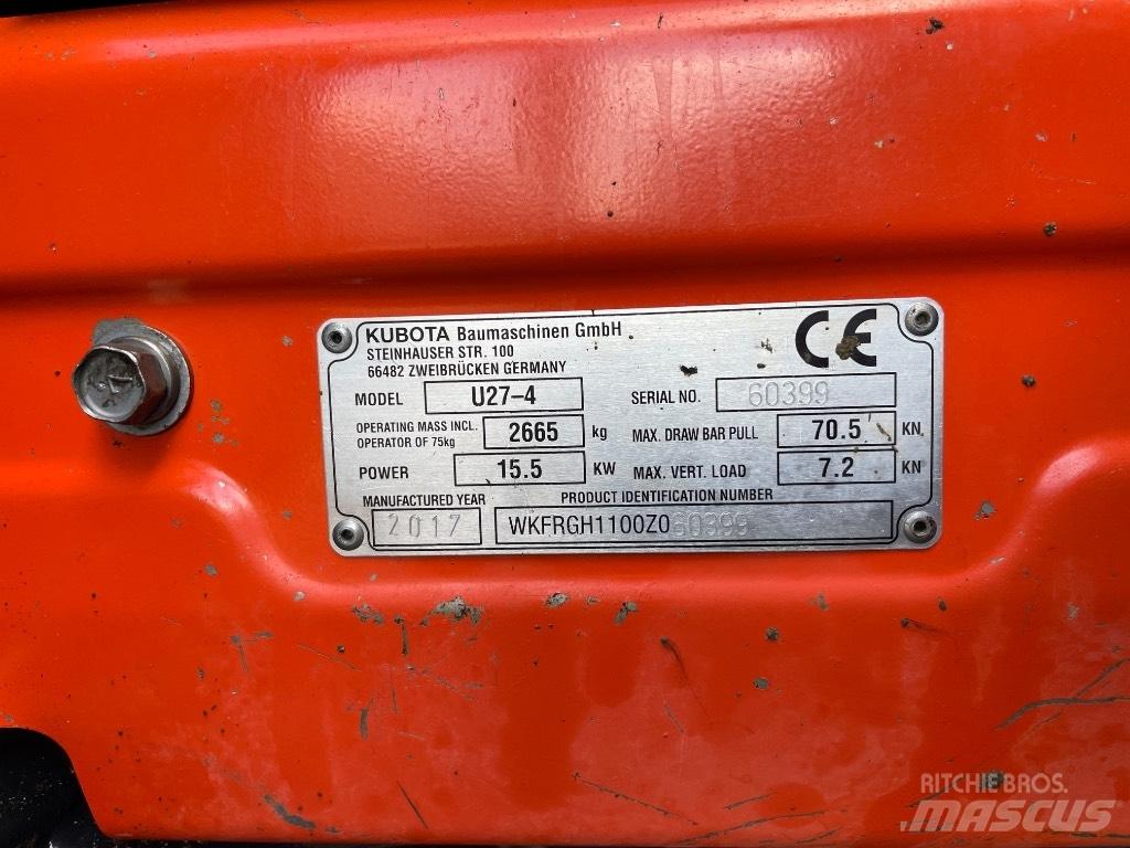 Kubota U 27-4 小型挖掘机