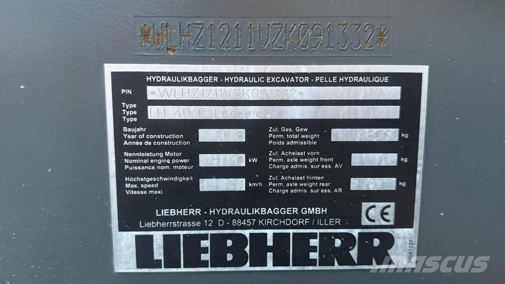 Liebherr LH 40C EW 工业挖掘机