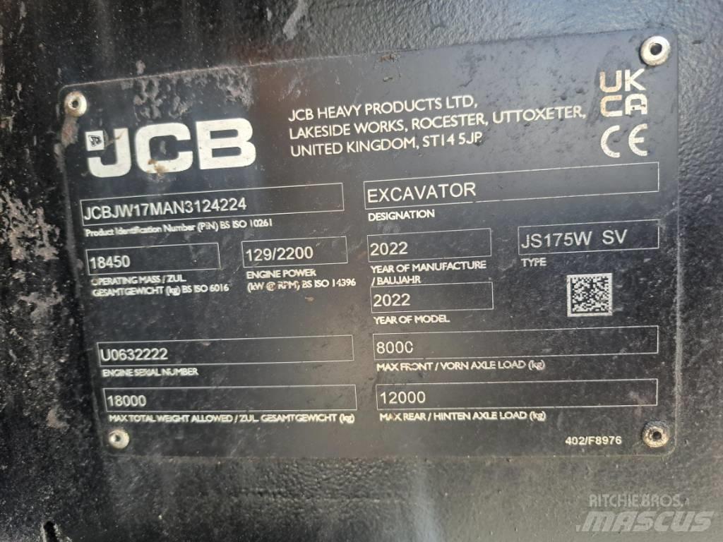 JCB JS 175 W 轮式挖掘机