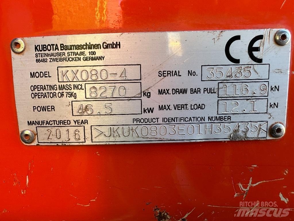 Kubota KX 080-4 小型挖掘机