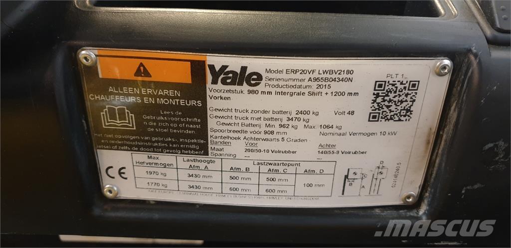 Yale ERP20VF 2014 电动叉车
