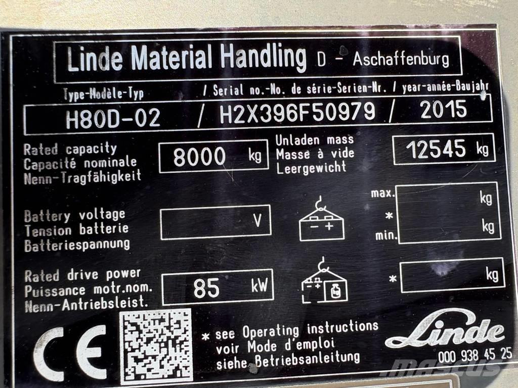 Linde H 80 D 柴油叉车