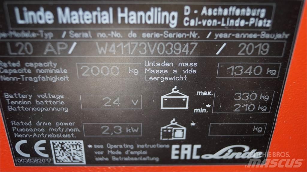 Linde L20APi 手推堆垛车
