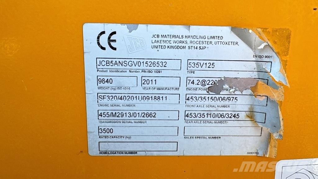 JCB 535-125 Hiviz 伸缩臂叉装车|叉装车