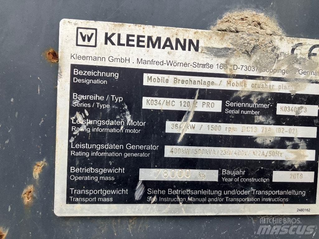 Kleemann MC 120 Z 移动式破碎机
