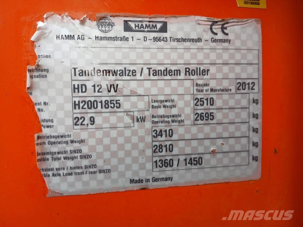 Hamm HD12 VV, Vält 双轮压路机