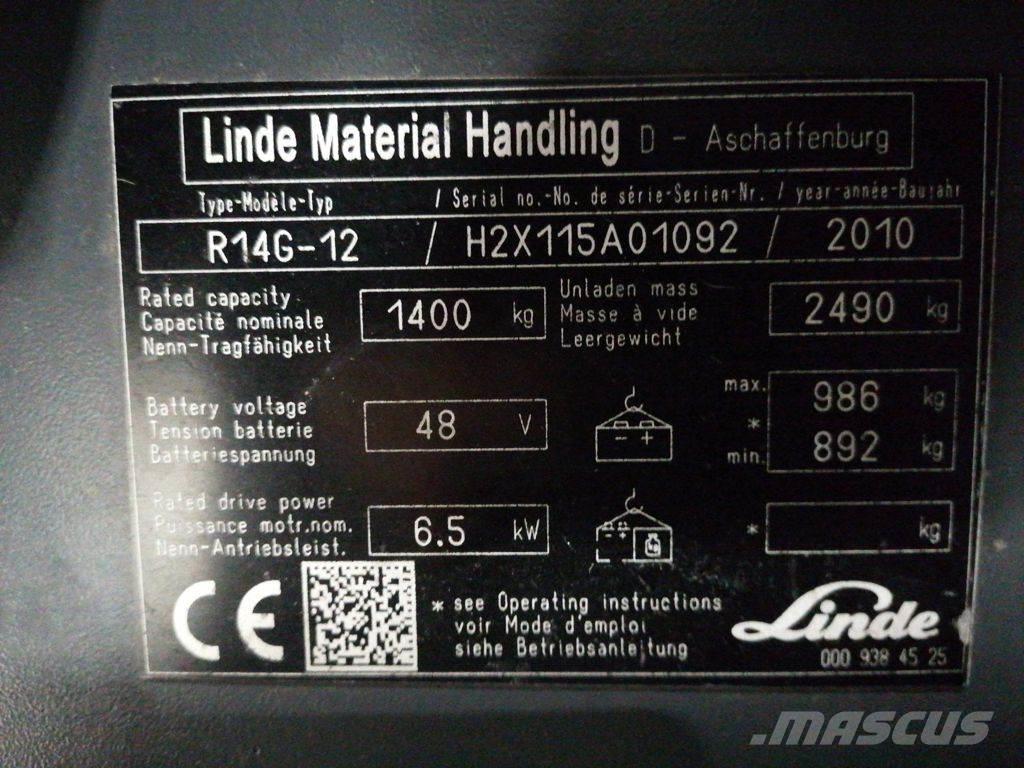 Linde R14G-12 前移式叉车